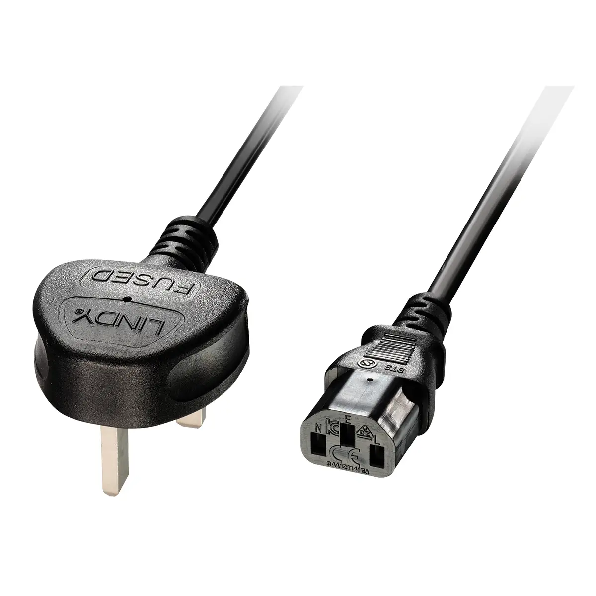 Stromkabel, UK Netzstecker an IEC-320 C13 Kupplung, 2 m
