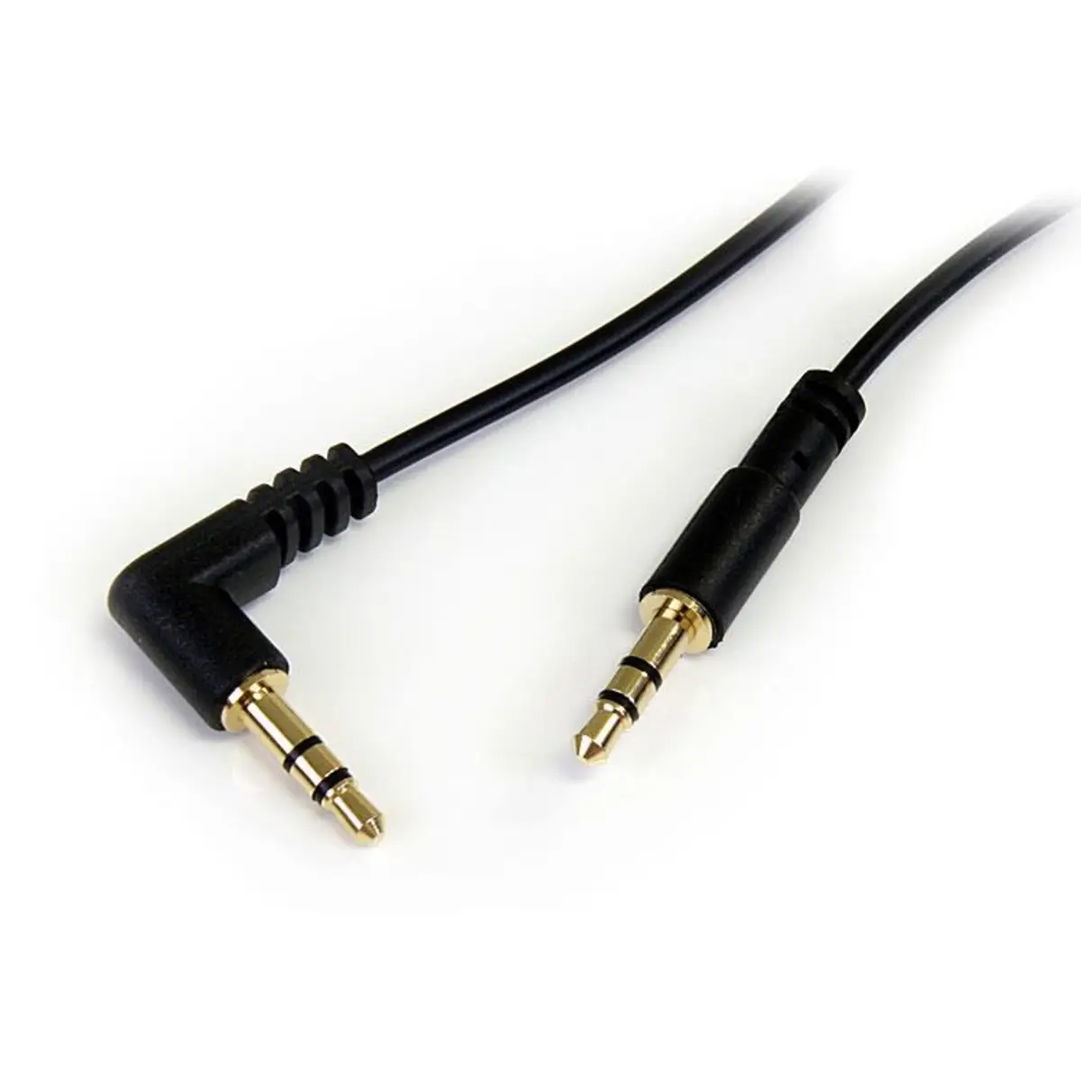 Audiokabel rechts gewinkelt 3,5mm/3,5mm Stecker/Stecker Schwarz 1,8m