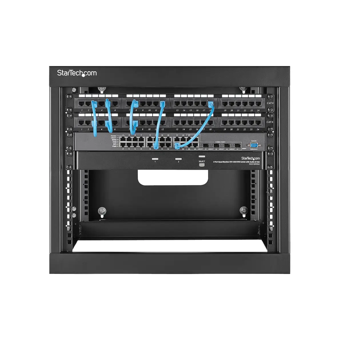 8U Hinged Open Frame Wall Mount Network Rack