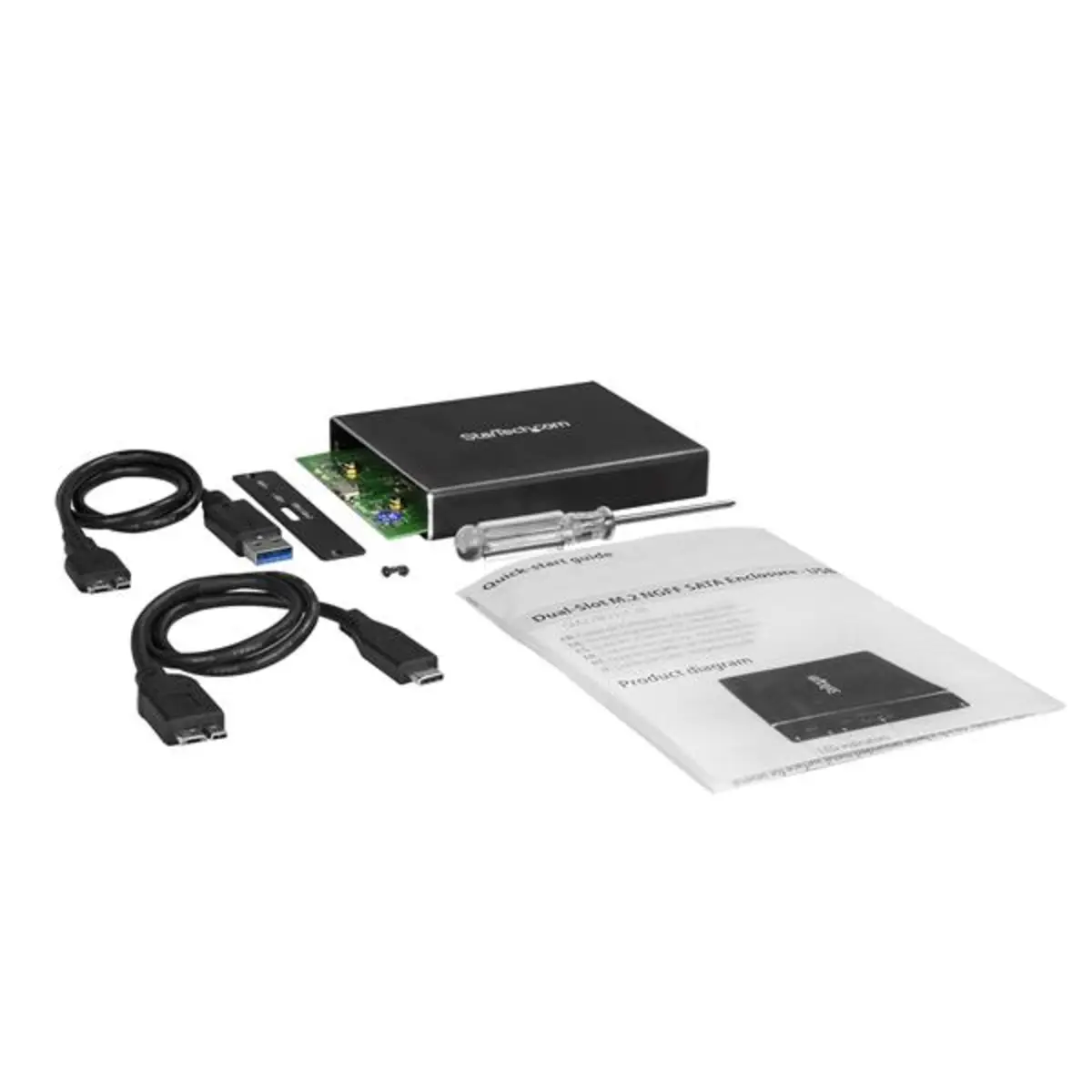 Dual Slot Festplattengehäuse für M.2 SATA SSDs - USB 3.1 (10Gbit/s) - RAID