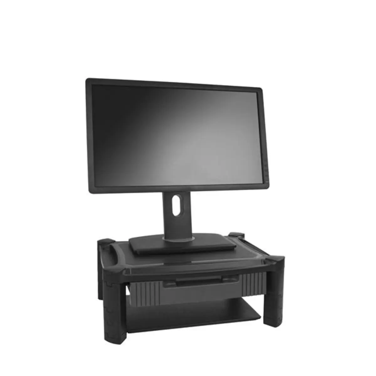 Monitorständer mit Schublade höhenverstellbar für 33-81,3cm (13-32'') schwarz max. Traglast 10kg
