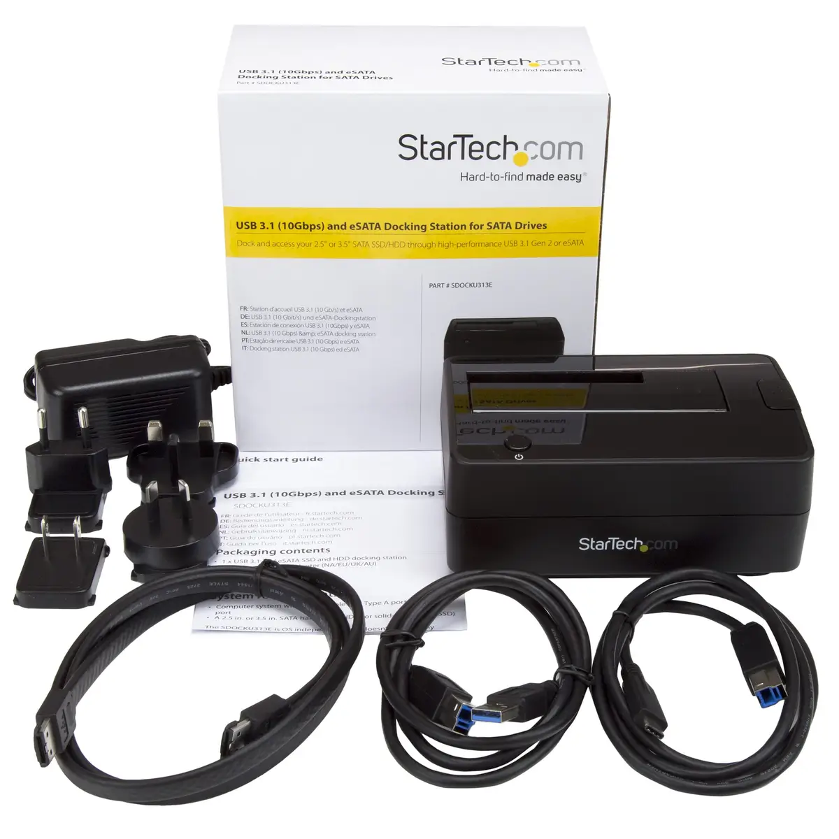 Dockingstation für 2,5"/3,5" SATA Laufwerke USB 3.1 (USB-A, USB-C) oder eSATA