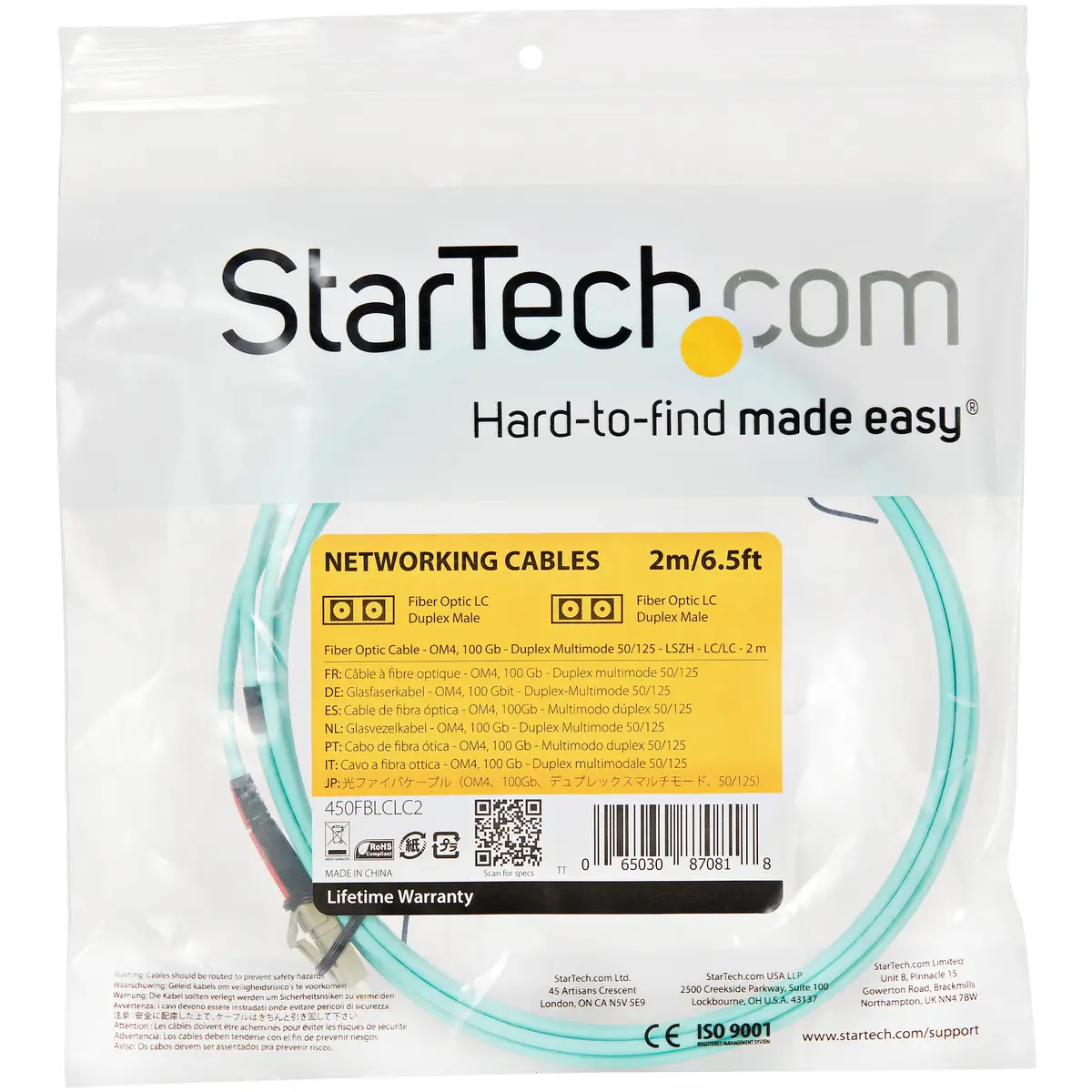 LWL Patchkabel 50/125µm LC/LC Stecker/Stecker Türkis 2m