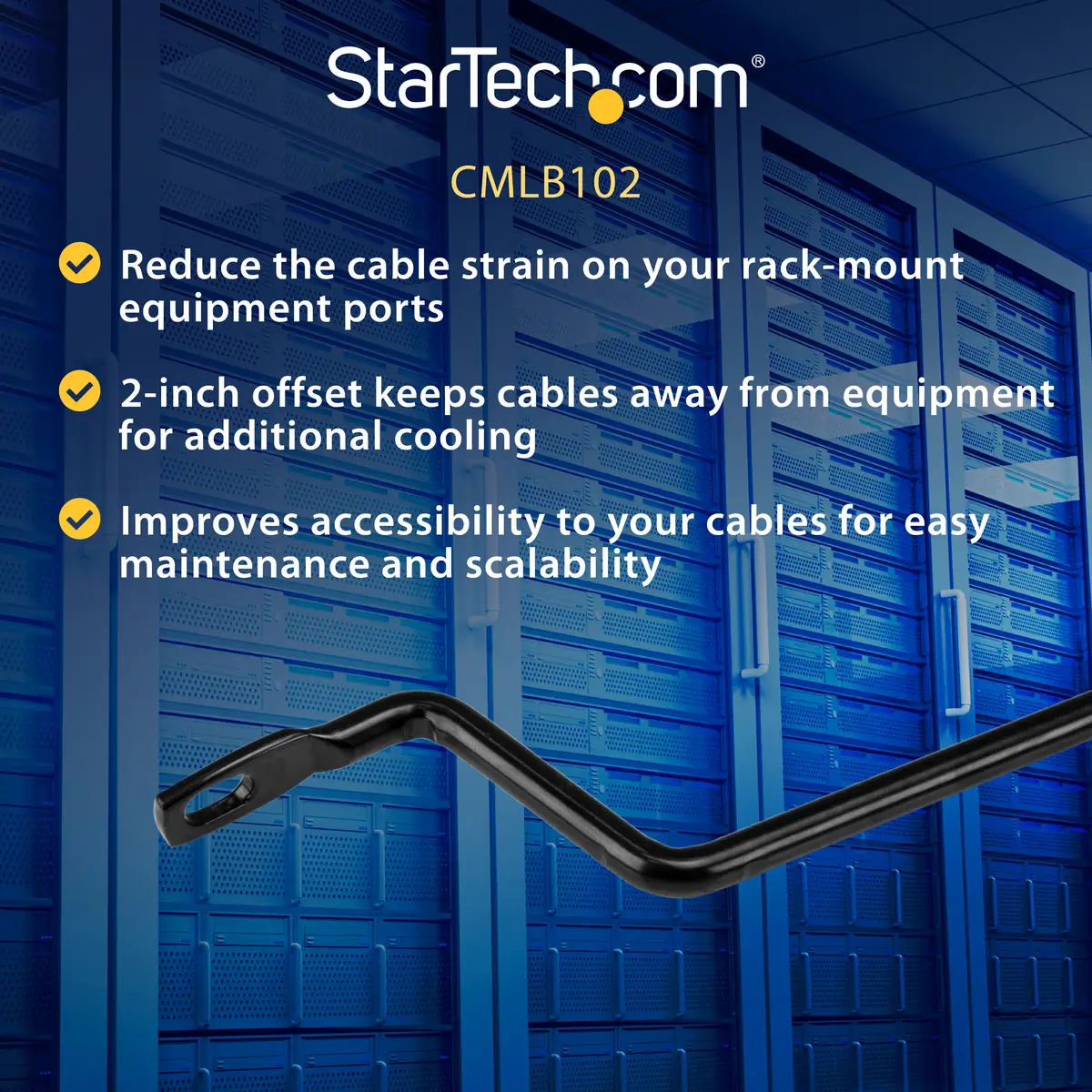 Horizontale Kabelführung mit 5 cm Versatz für Racks