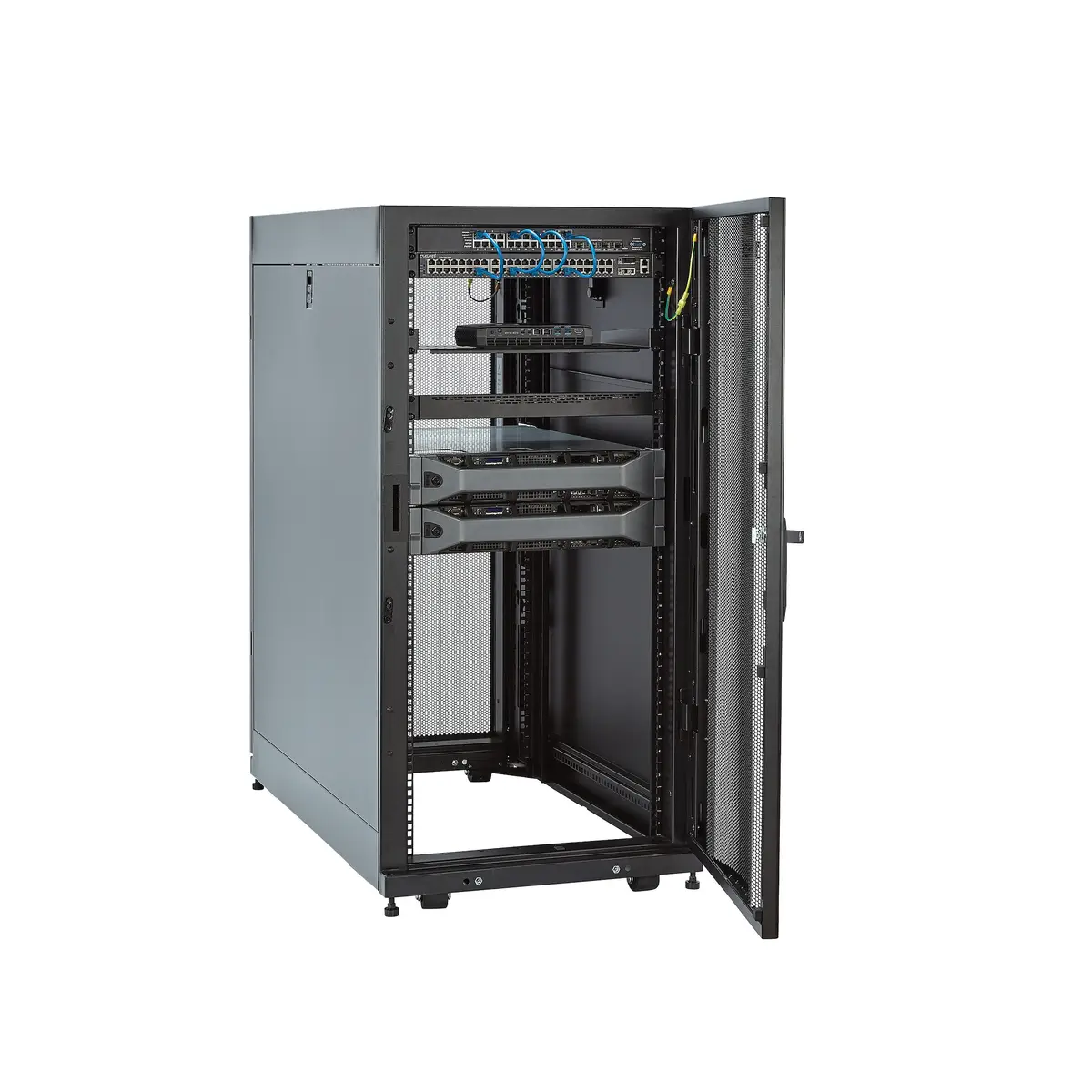 RK2537BKM Serverschrank 25HE 89cm tiefes Gehäuse Schwarz
