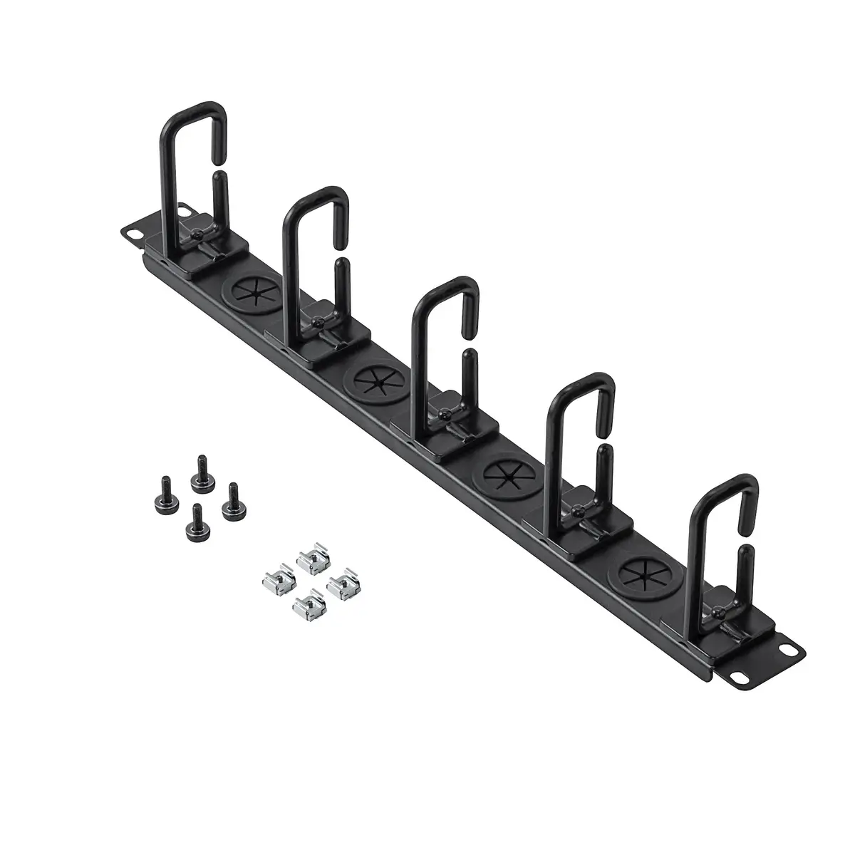 Kabelmanagement Panel für Server Rack D-Ringe Kabelführungssatz 1U 48.3 cm (19")
