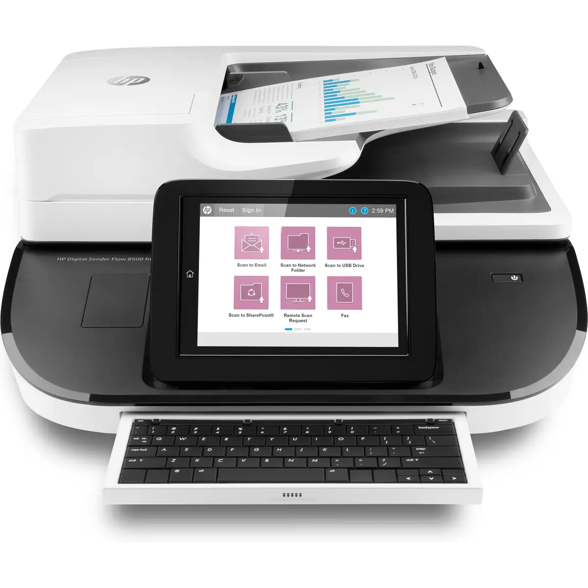 Digital Sender Flow 8500fn2 Dokumentenscanner 600dpi bis zu 92 Seiten/Min. (einfarbig) / bis zu 92 Seiten/Min. (Farbe) 150