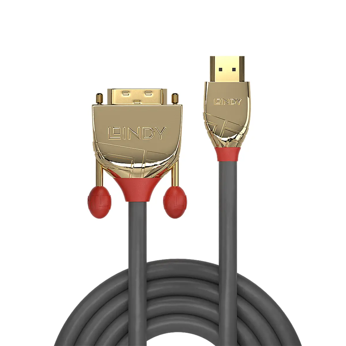 Gold HDMI/DVI-D Anschlusskabel Grau 15 m
