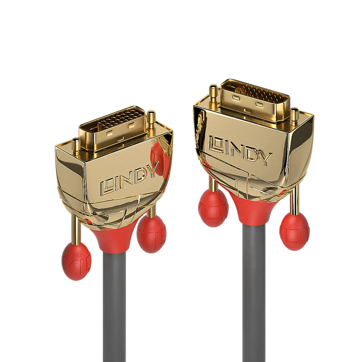Gold DVI-Kabel Dual Link Stecker/Stecker 7,5m grau