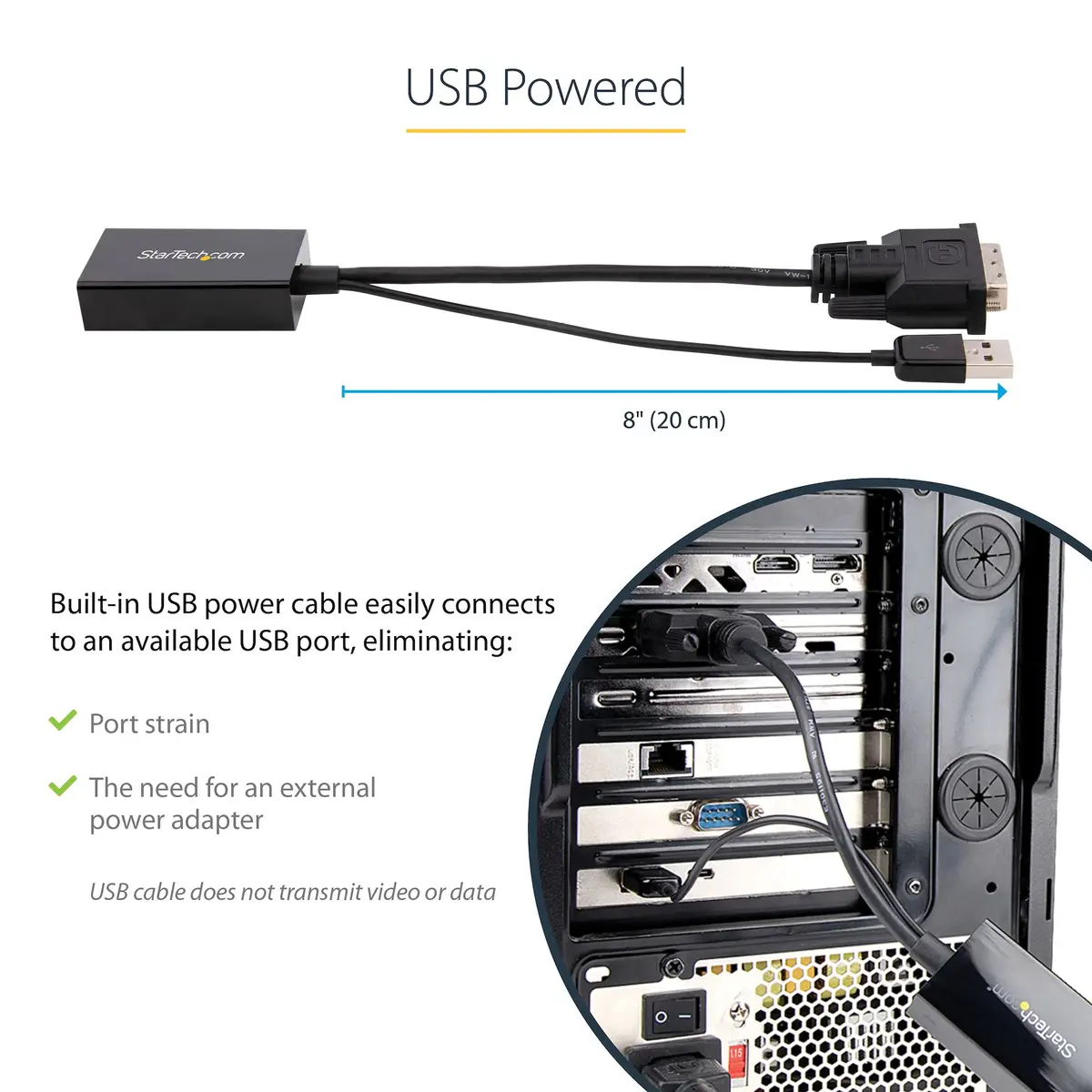 DVI auf DisplayPort Adapter mit USB Power 1920 x 1200