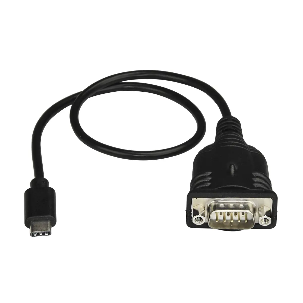 USB-C auf Seriell Adapter USB-C/DB-9 Stecker/Stecker Schwarz 0,4m