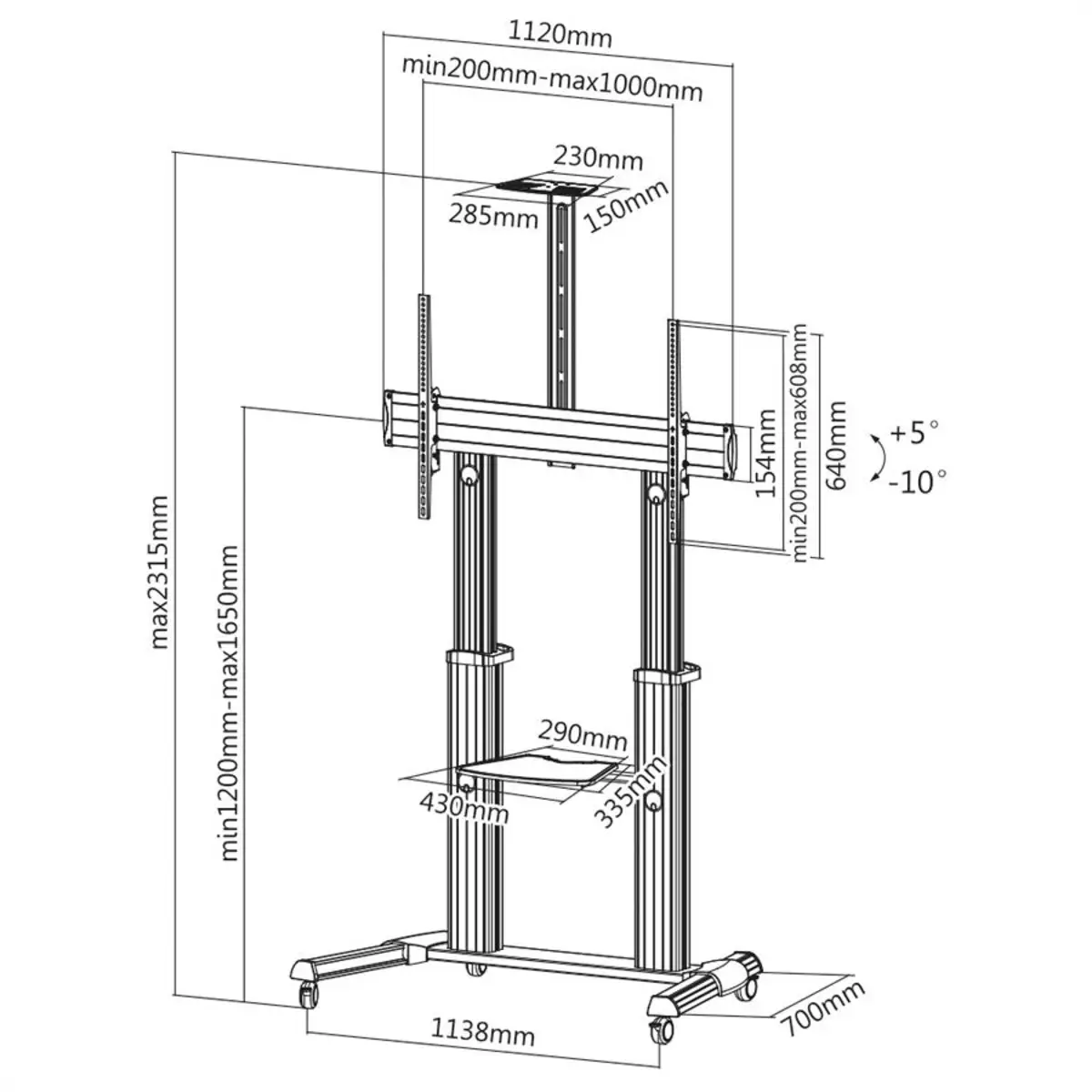 LCD/TV Rollständer bis 100kg