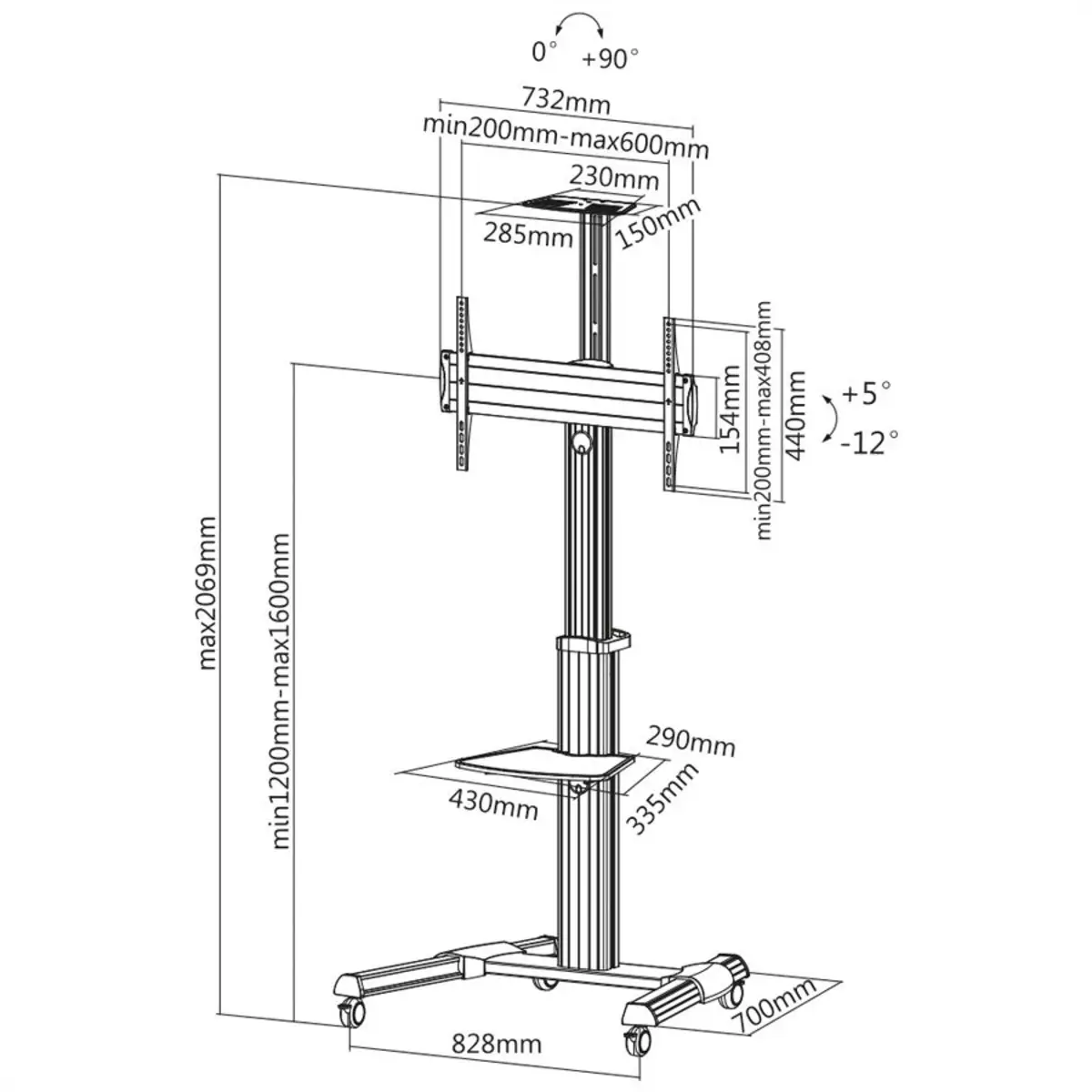 LCD/TV Rollständer bis 50kg