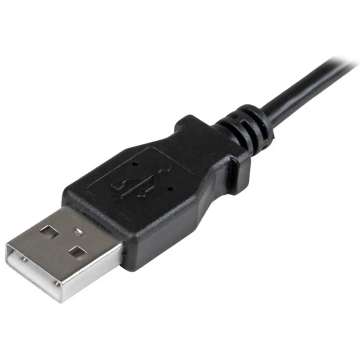 Micro USB Lade- und Sync-Kabel Stecker/Stecker rechts gewinkelt Schwarz 0,5 m