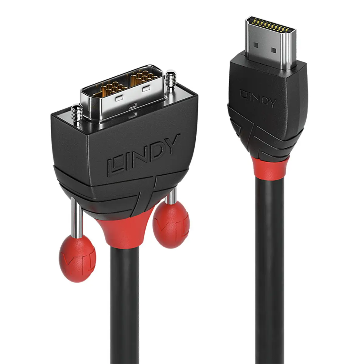 Black Line HDMI/DVI-D Anschlusskabel Stecker/Stecker Schwarz 2 m