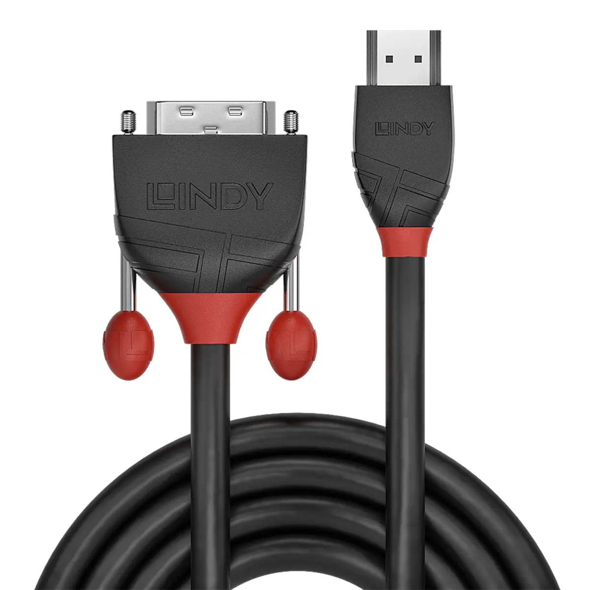 Black Line HDMI/DVI-D Anschlusskabel Stecker/Stecker Schwarz 2 m
