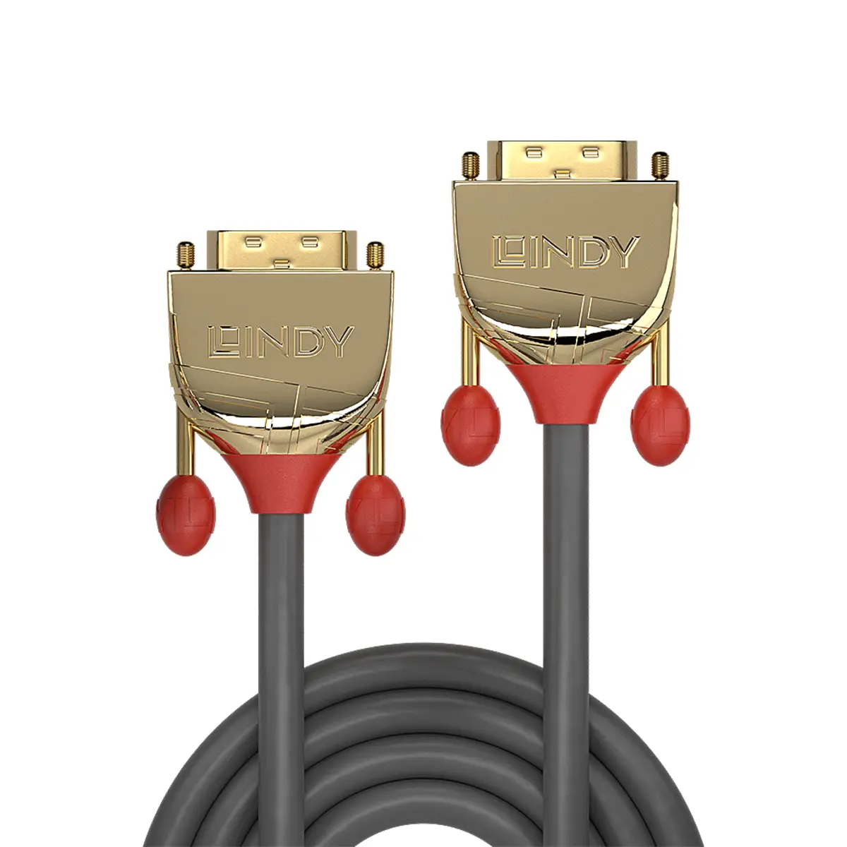 Gold DVI-D Anschlusskabel Grau 1 m