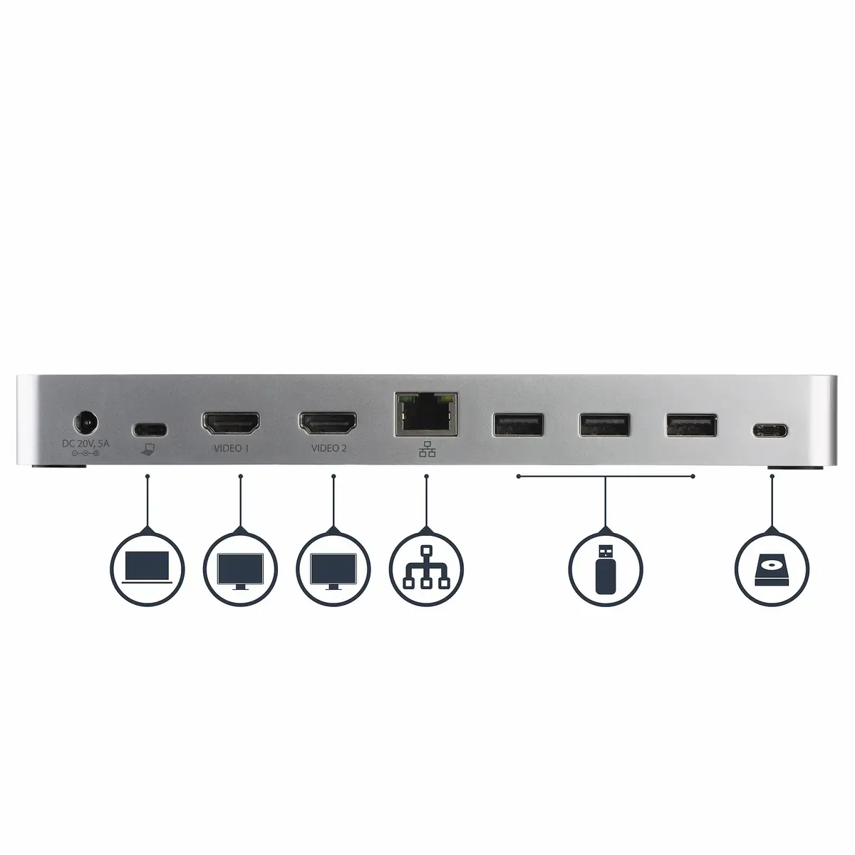 4K Dual Monitor USB-C Dockingstation