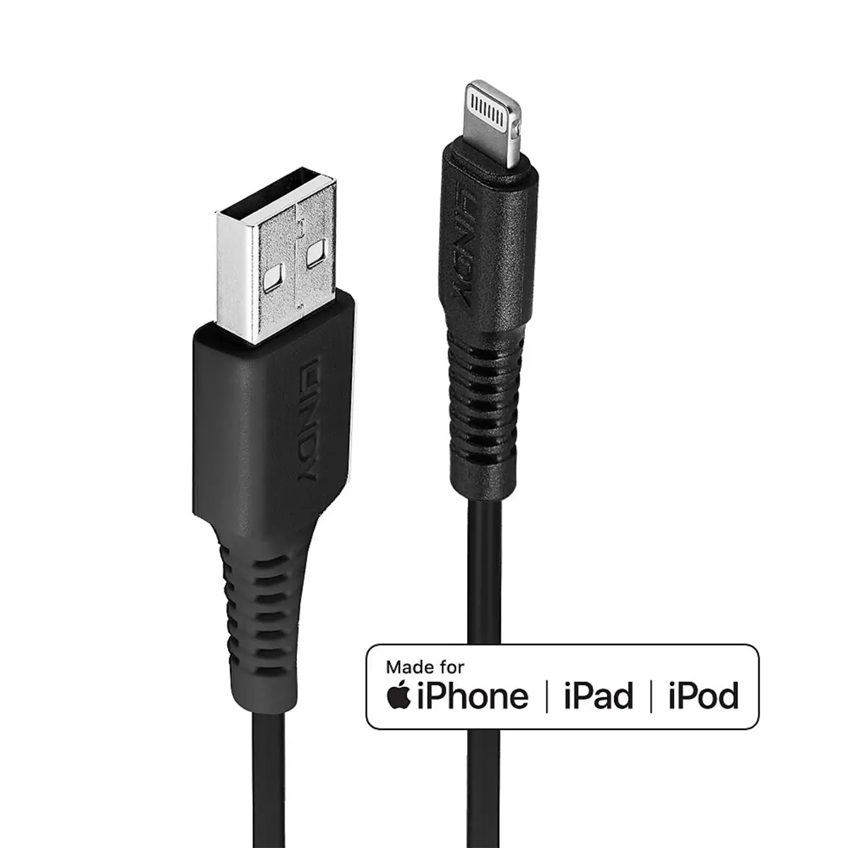 Lightning-Kabel Lightning/USB-A Stecker/Stecker Schwarz 0,5m