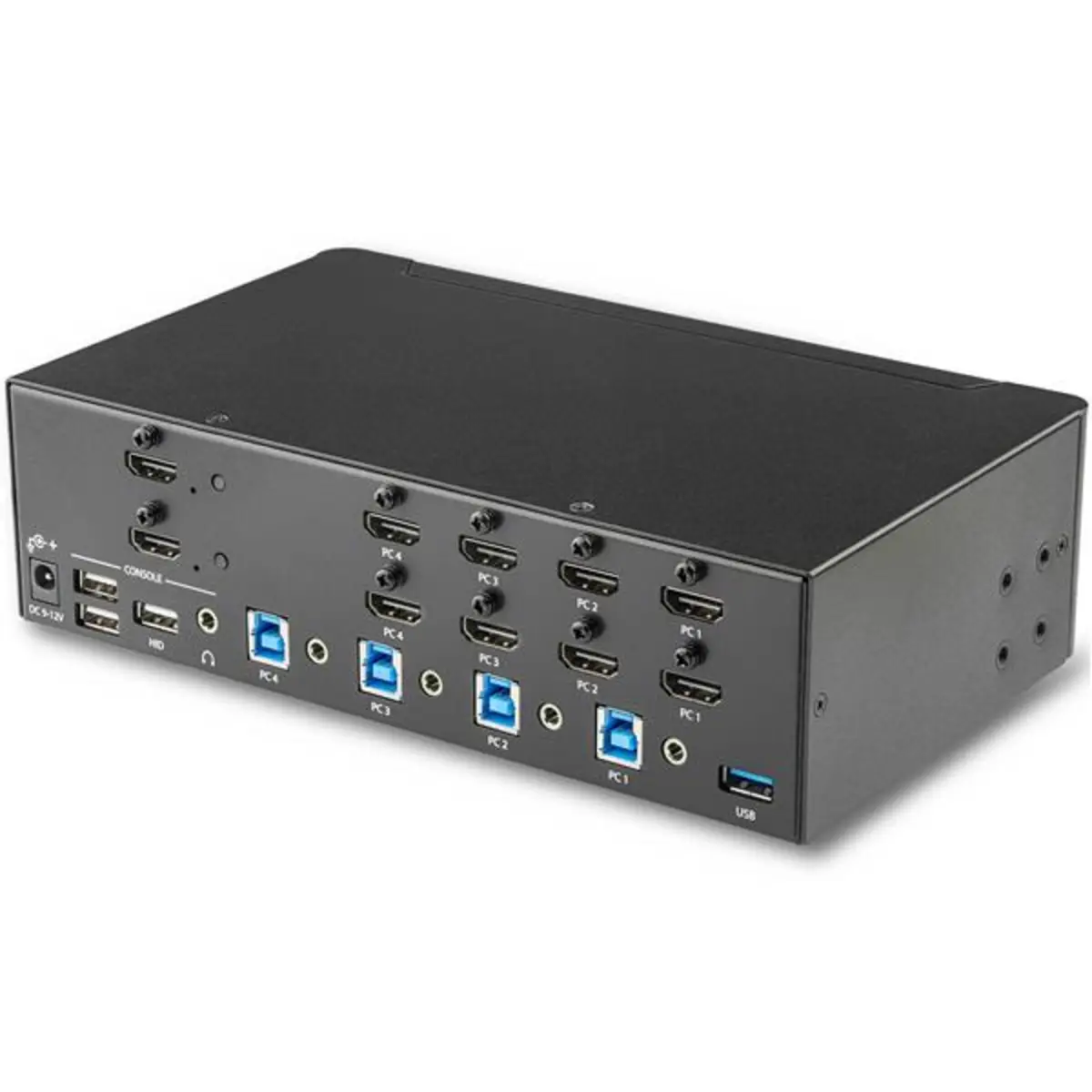 4 Port KVM Switch HDMI 4K 30Hz zwei Displays