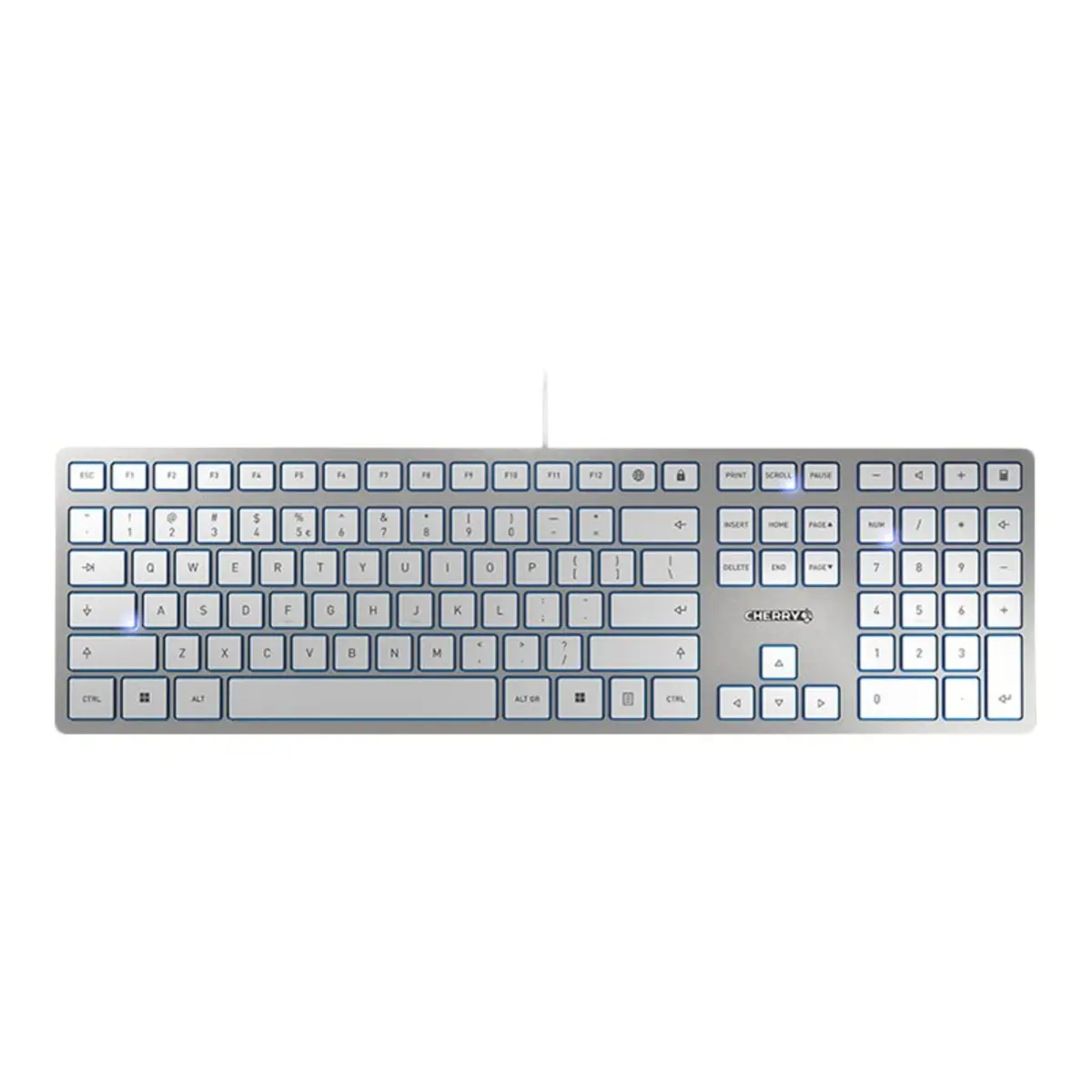 KC 6000 Slim Corded Keyboard USB silber Layout US-Englisch mit EURO Symbol