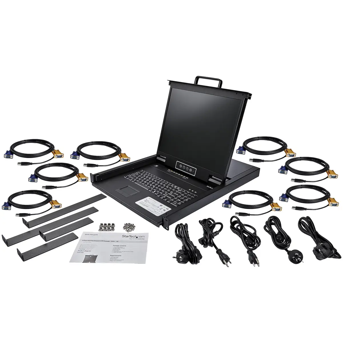 KVM Konsole für Server Racks 48,3cm (19") mit 8 Ports Einbaufähig