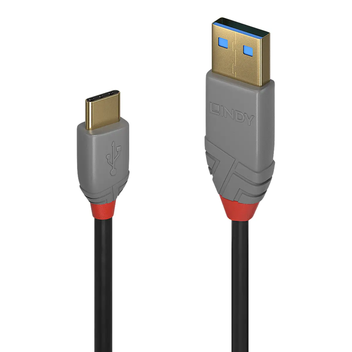 Anthra Line USB 2.0 USB A/USB C Anschlusskabel Stecker/Stecker Schwarz 1m