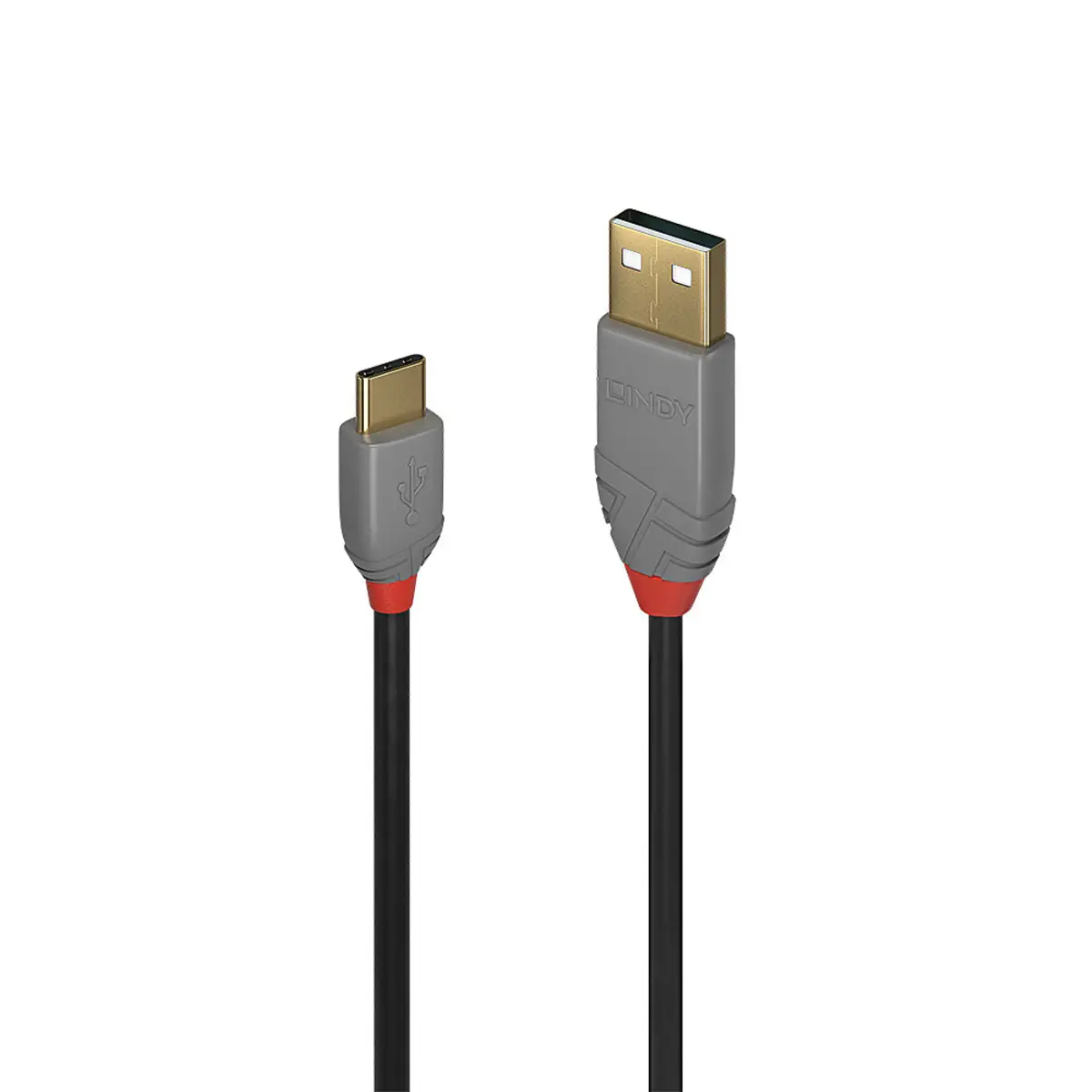 Anthra Line USB 2.0 USB A/USB C Anschlusskabel Stecker/Stecker Schwarz 1m