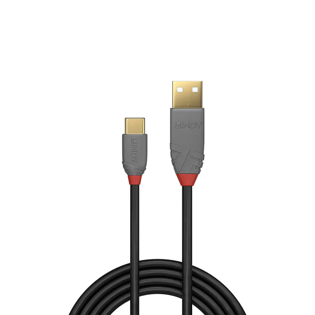 Anthra Line USB 2.0 USB A/USB C Anschlusskabel Stecker/Stecker Schwarz 1m