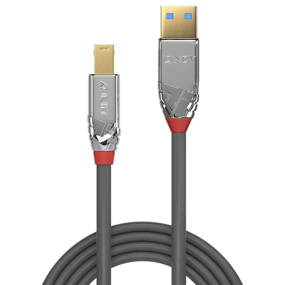 Cromo Line USB 3.0 Anschlusskabel Typ A/Typ B Stecker/Stecker Grau 0,5m