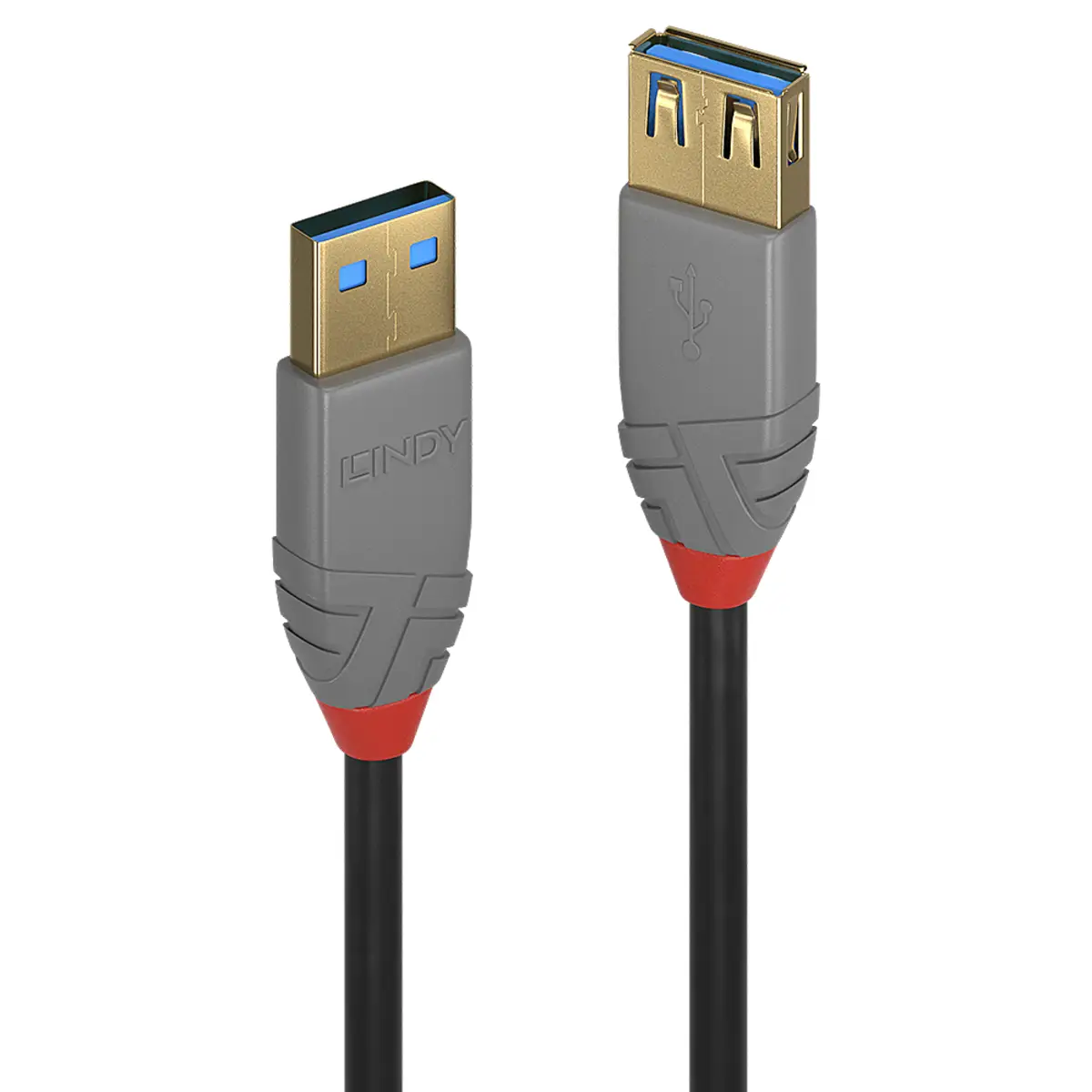 USB-Verlängerungskabel Stecker/Buchse Schwarz 0,5m