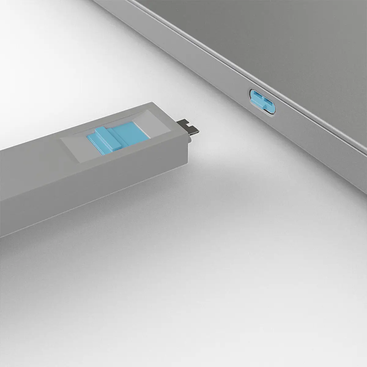 USB Typ C Port Schloss blau