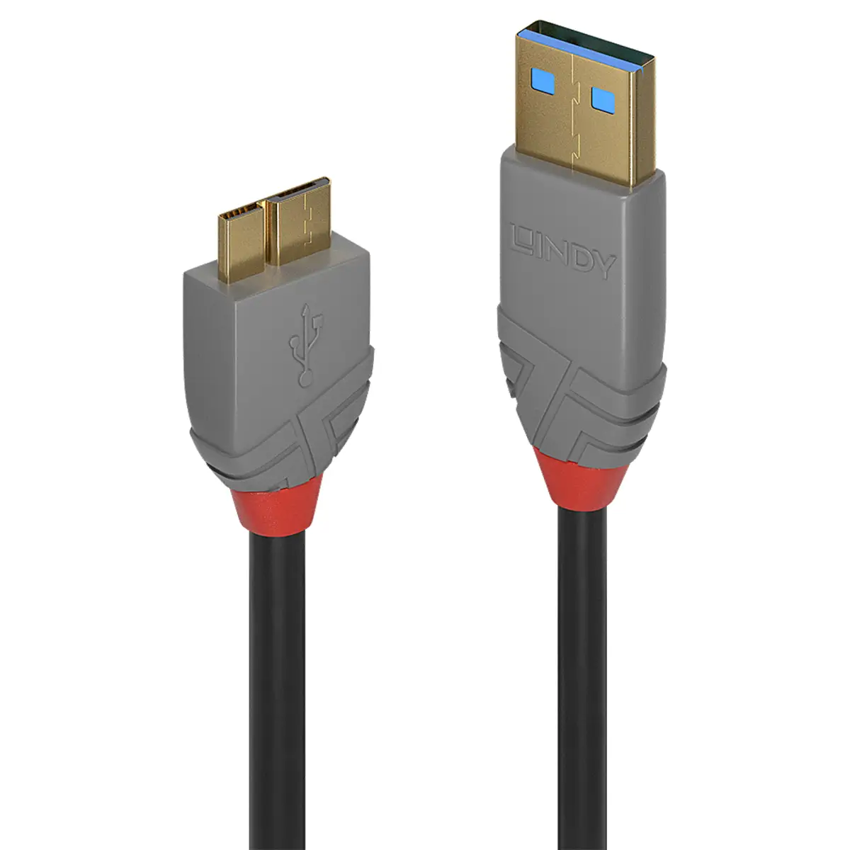 USB Kabel Anthra Line USB-A/Micro-USB-B Kabel Männlich/Männlich Schwarz  1m