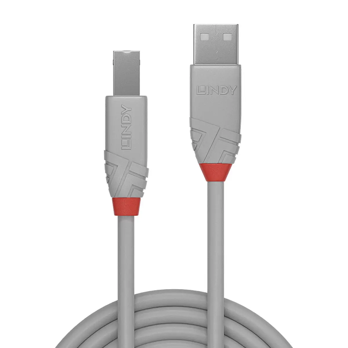 Anthra Line USB 2.0 Typ A an B Kabel 2 m Grau