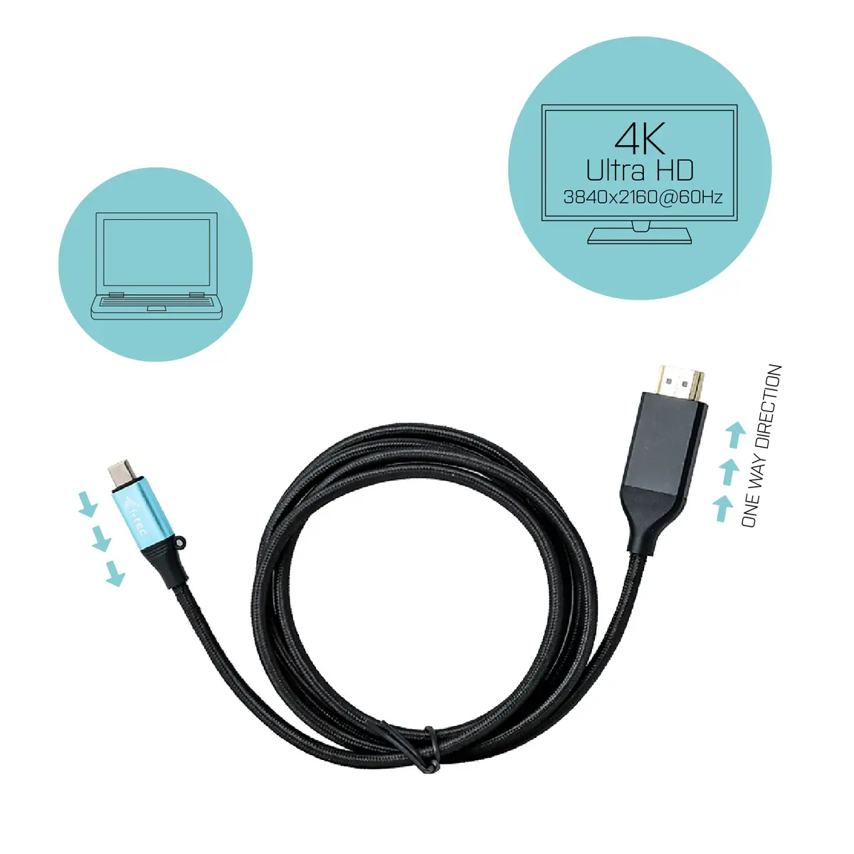 i-tec Adapterkabel USB-C/HDMI Stecker/Stecker Schwarz 1,5m