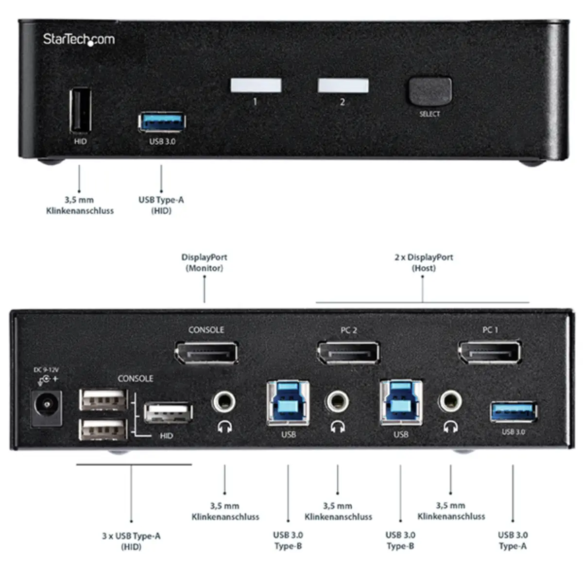 2 Port KVM Switch DisplayPort 4K 60Hz