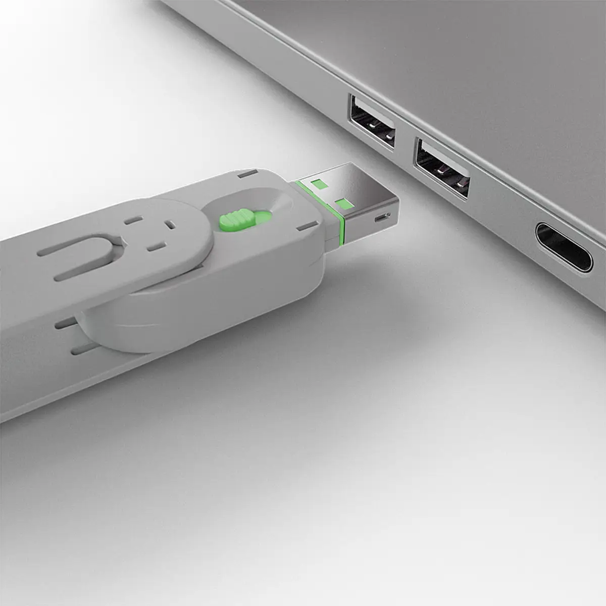 Schlüssel für USB Port Schloss Grün