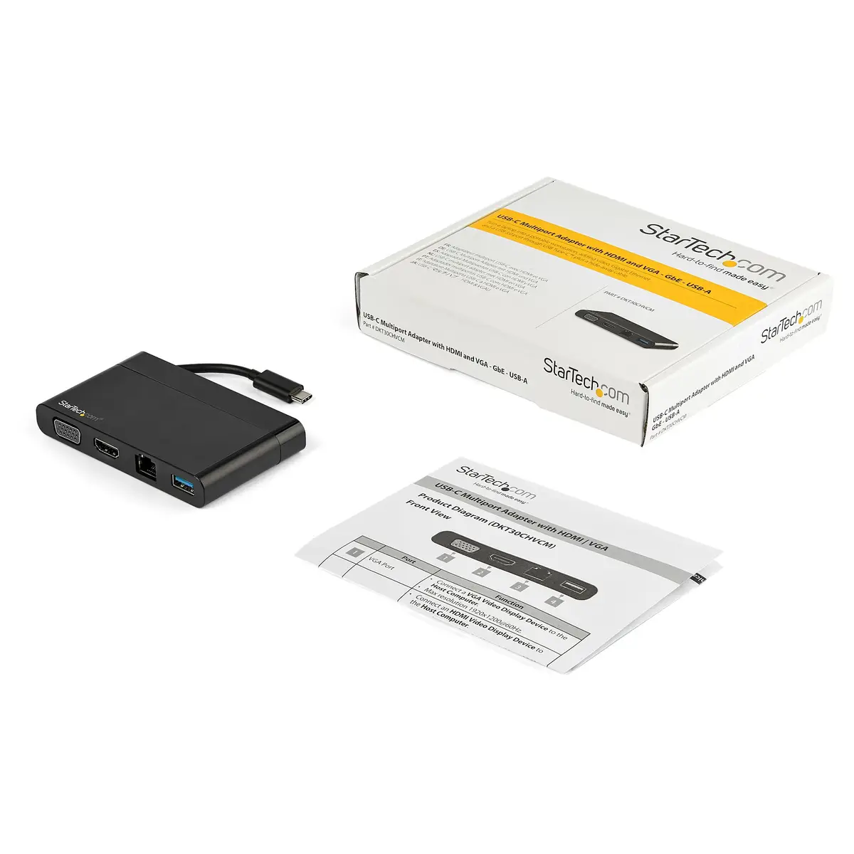 USB-C Multiport Adapter mit HDMI und VGA USB-A/VGA/HDMI/GigE