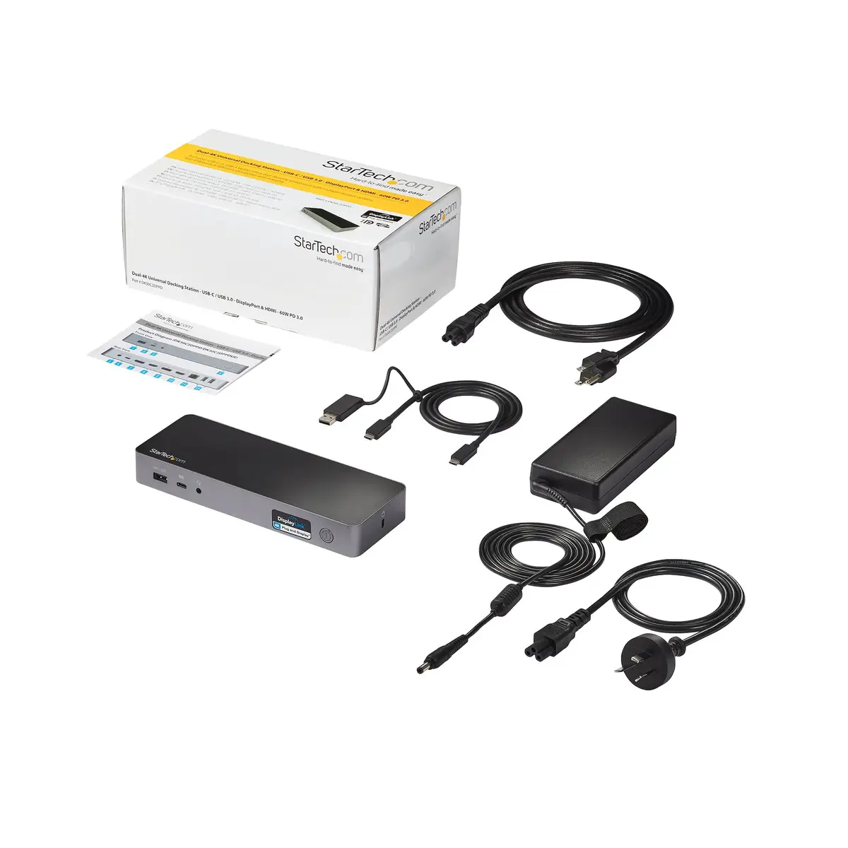 Universal Laptop Dockingstation USB-C u. USB 3.0 Dock Dual 4K DP u. HDMI