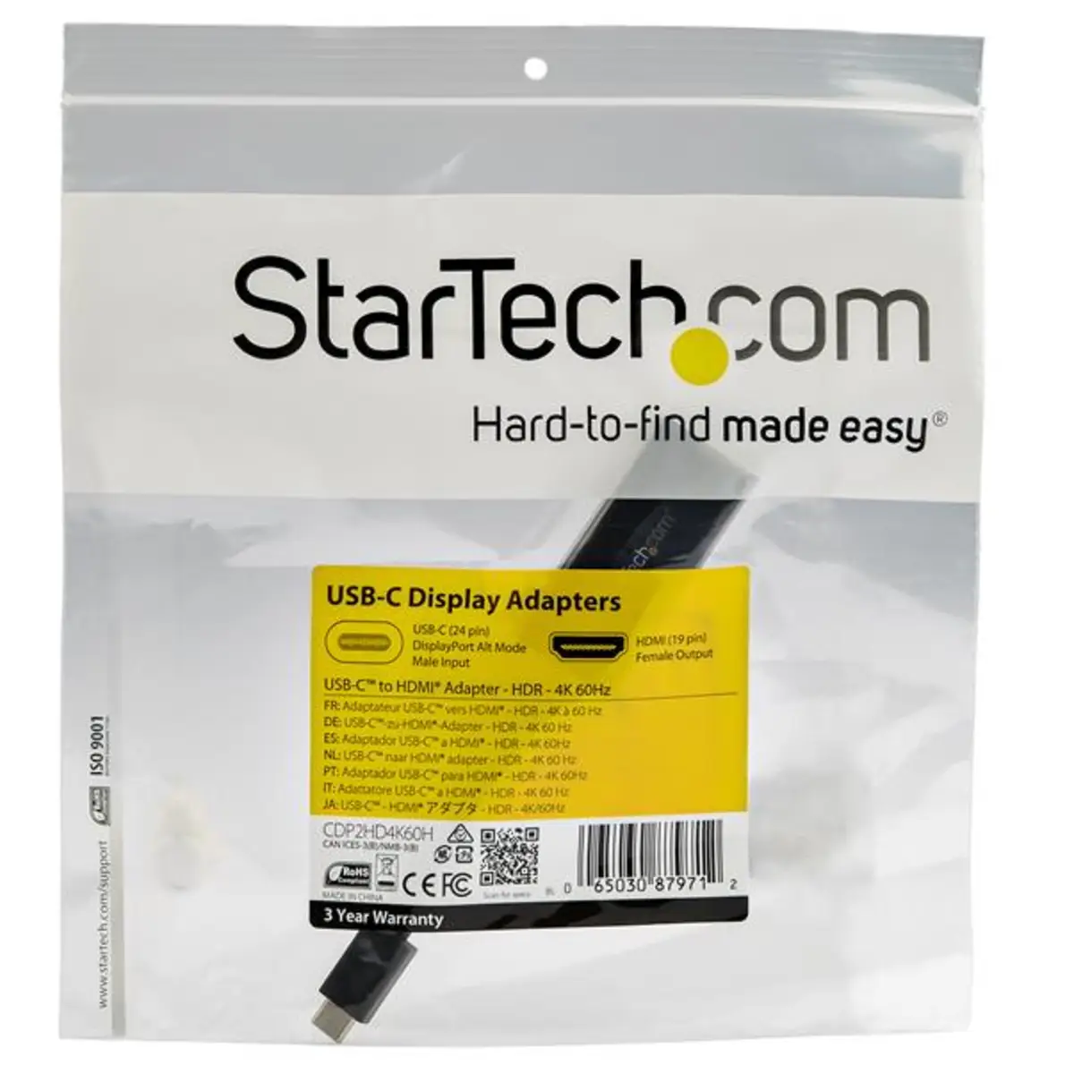 USB-C auf HDMI Adapter mit HDR Schwarz