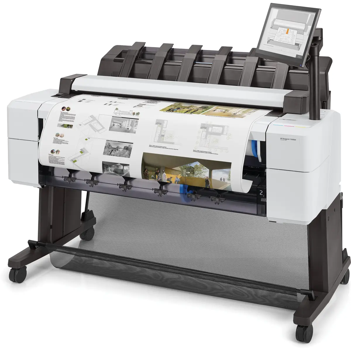 HP DesignJet T2600dr PostScript 914 mm (36") Multifunktionsdrucker Farbe Tintenstrahl 914 x 8000 mm 610 x 15000 mm (Original) Rolle (91,4 cm x 91,4 m) 914 x 1219 mm (Medien) bis zu 0.32 Min./Seite (Drucken) 2 R