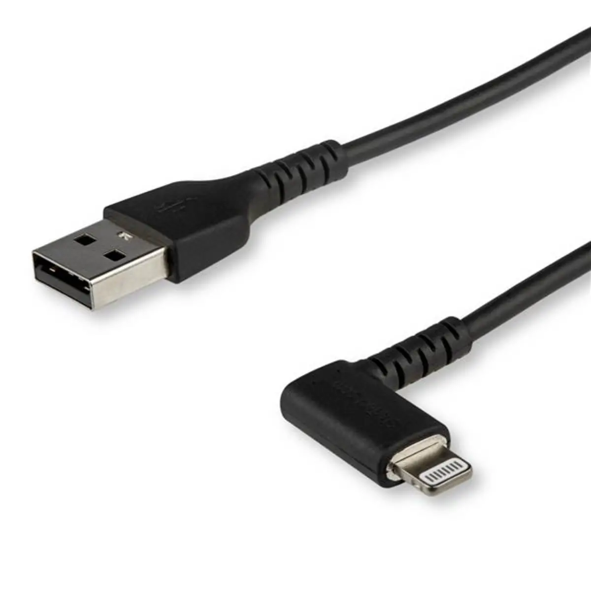 abgewinkeltes Lightning- auf USB-Kabel Schwarz 1 m