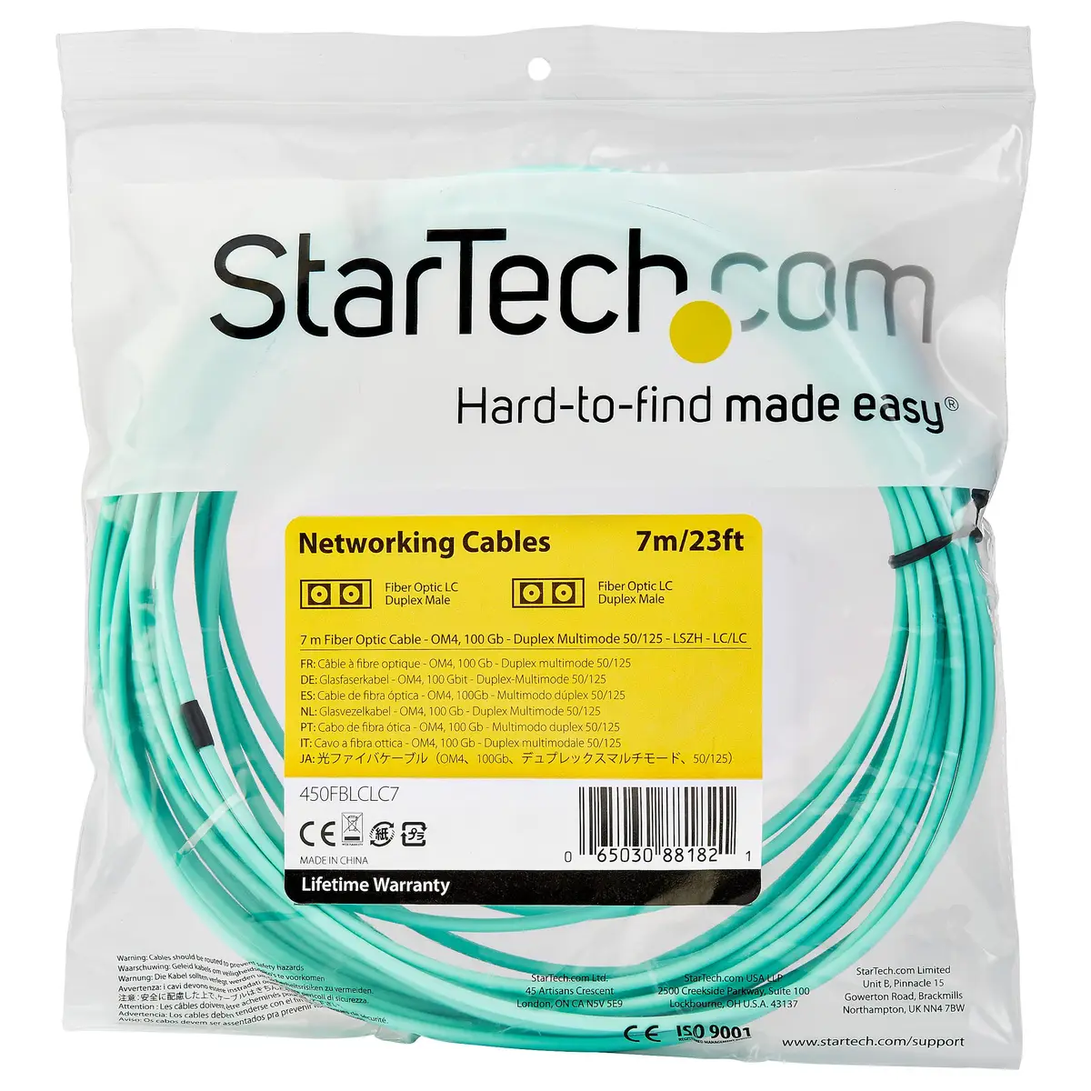 LWL Patchkabel 50/125µm LC/LC Stecker/Stecker Türkis 7m
