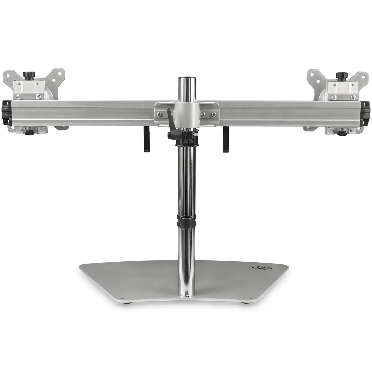 Dual Monitor Stand Horizontal Für bis 24-Zoll Monitore Silber Verstellbar