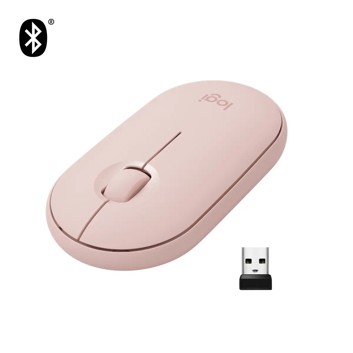 Pebble M350 Wireless Bluetooth Maus Rosa inkl. USB Empfänger