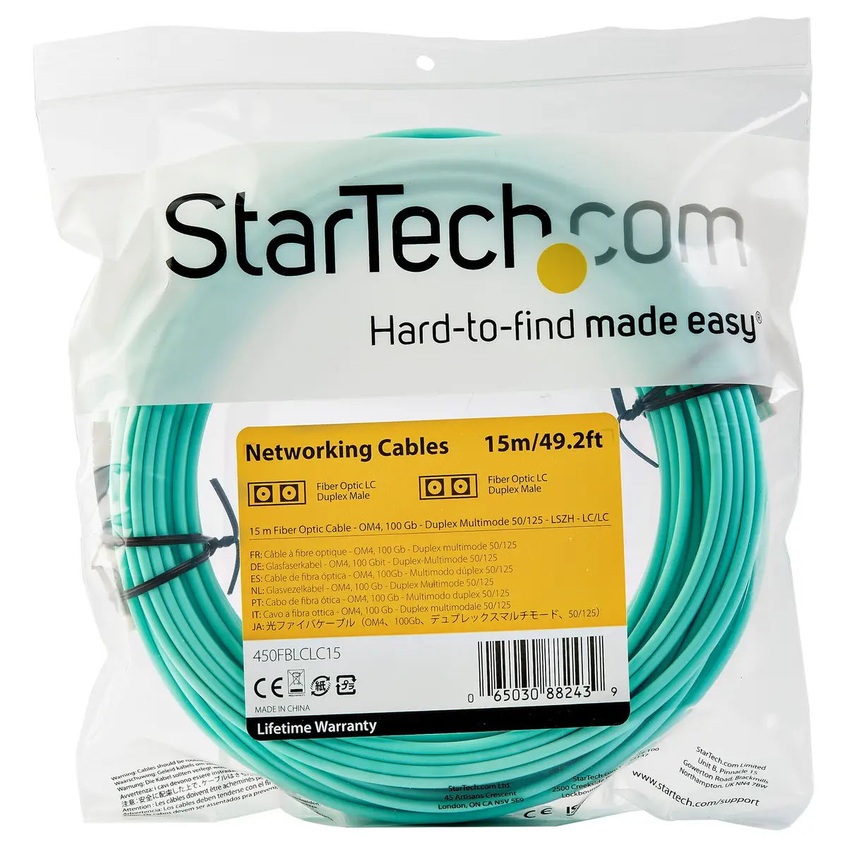 LWL Patchkabel 50/125µm LC/LC Stecker/Stecker Türkis 15m