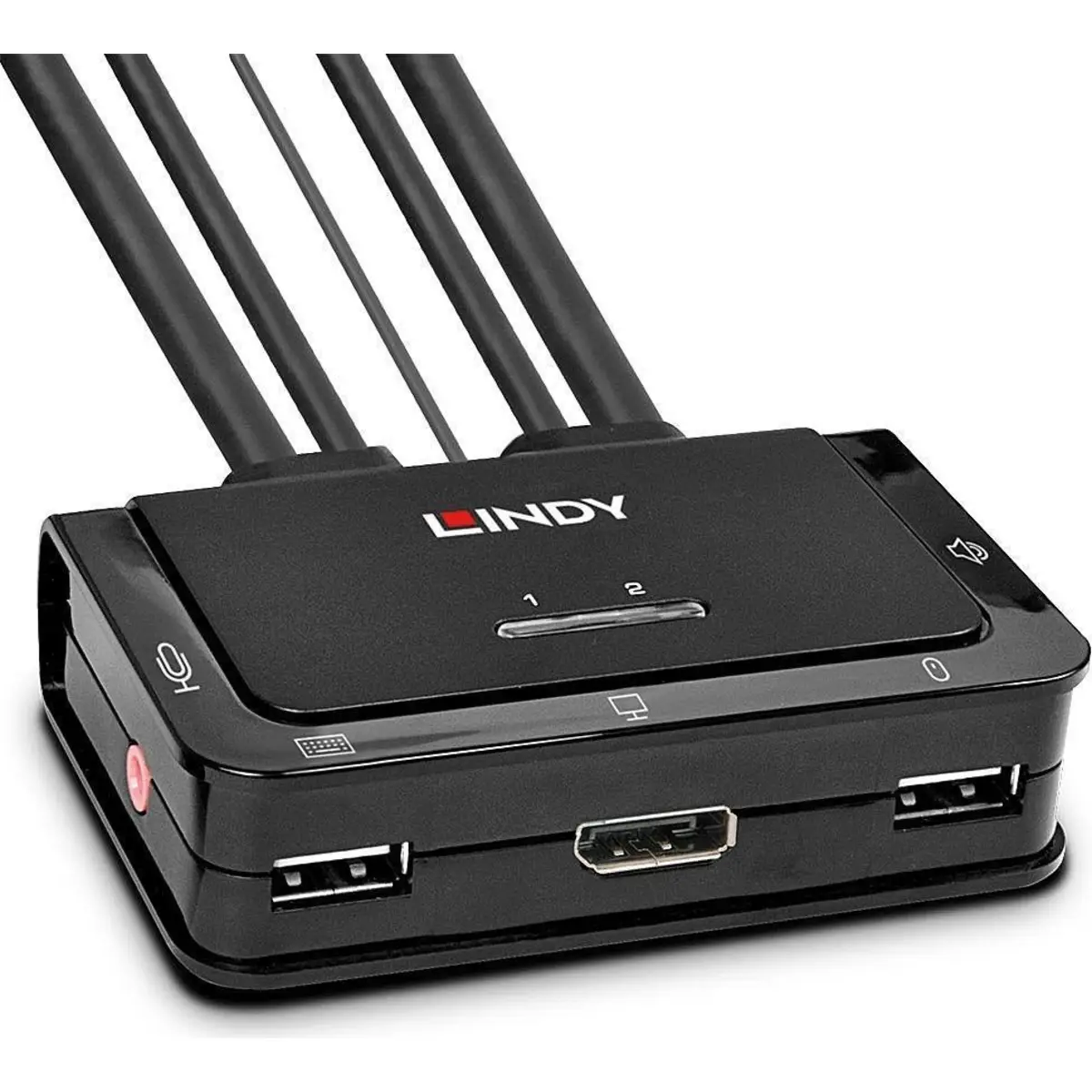 2 Port DisplayPort 1.2, USB 2.0 Cable KVM Switch