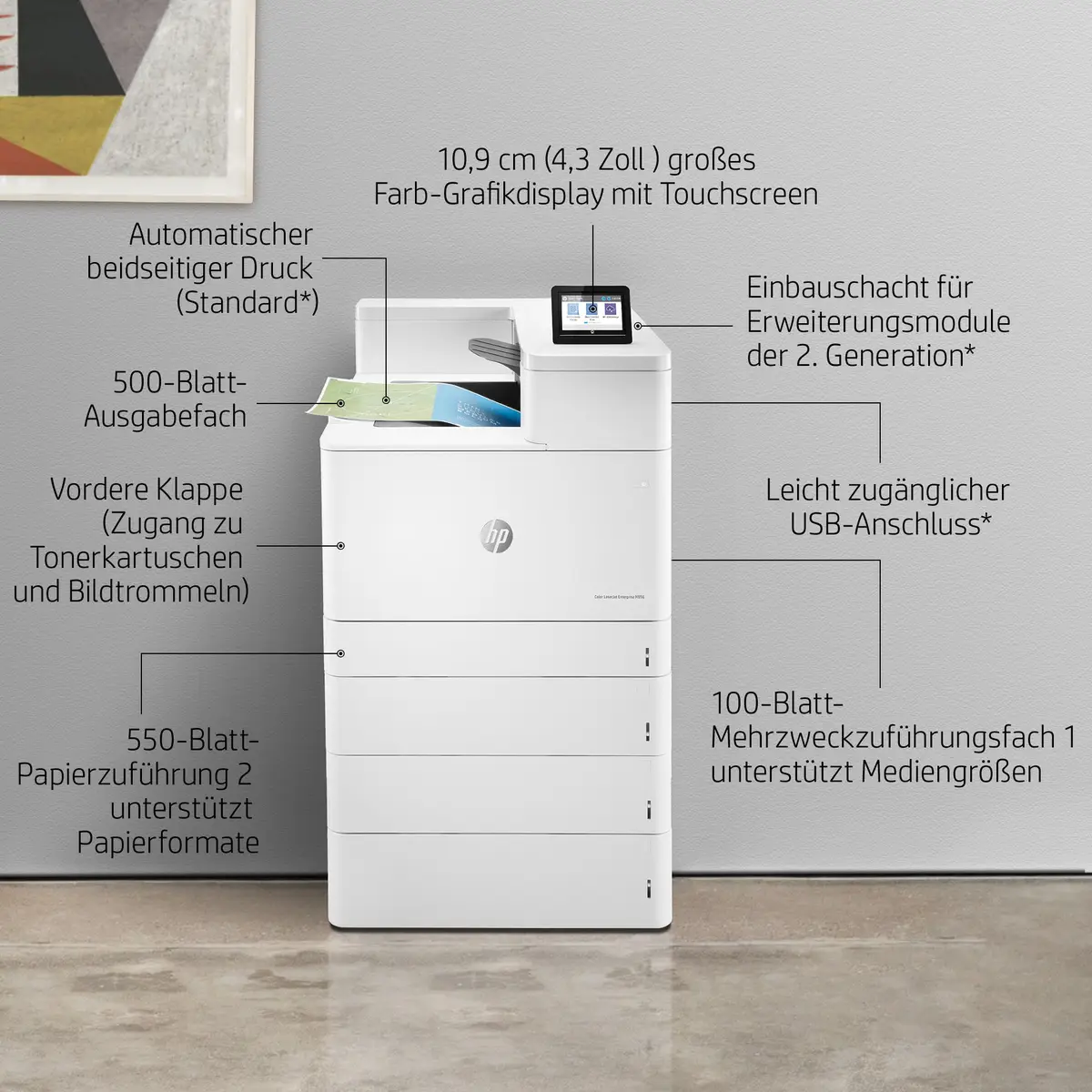 Color LaserJet Enterprise M856dn A3 Farblaserdrucker 1200x1200dpi 56ppm Duplex