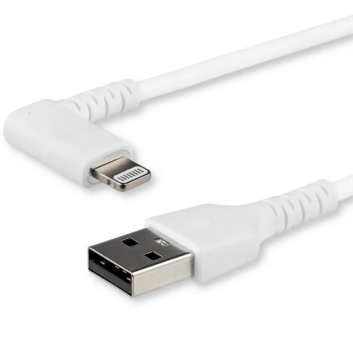 abgewinkeltes Lightning- auf USB-Kabel Stecker/Stecker Weiß 1m