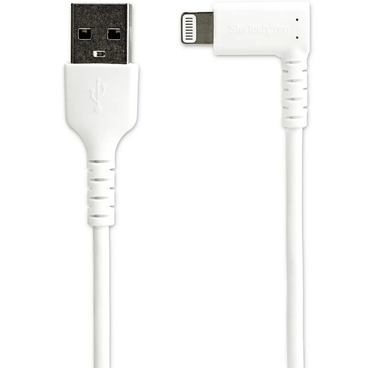 abgewinkeltes Lightning- auf USB-Kabel Stecker/Stecker Weiß 1m